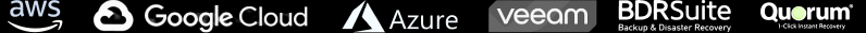 AWS, Google Cloud, Azure, Veeam, BDRSuite and Quorum partners
